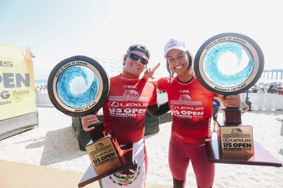 Alan Cleland e Sally Fitzgibbons vencem o Lexus US Open of Surfing na Califórnia