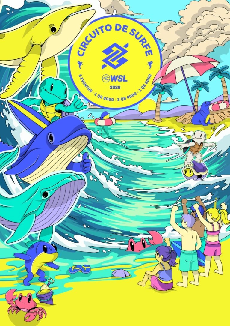 Circuito Banco do Brasil de Surfe 2026 ganha pôster oficial que transforma o campeonato em um universo visual do esporte
