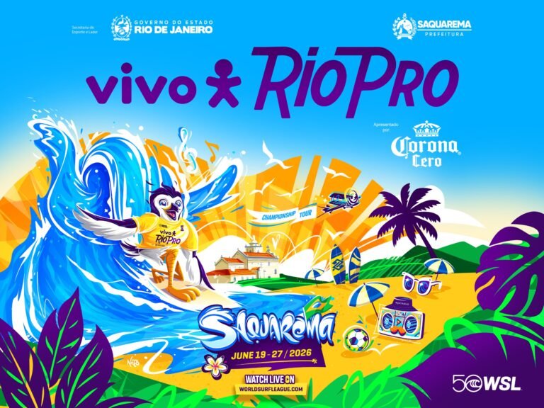 WSL lança pôster oficial do VIVO Rio Pro que traduz a alma do surfe brasileiro